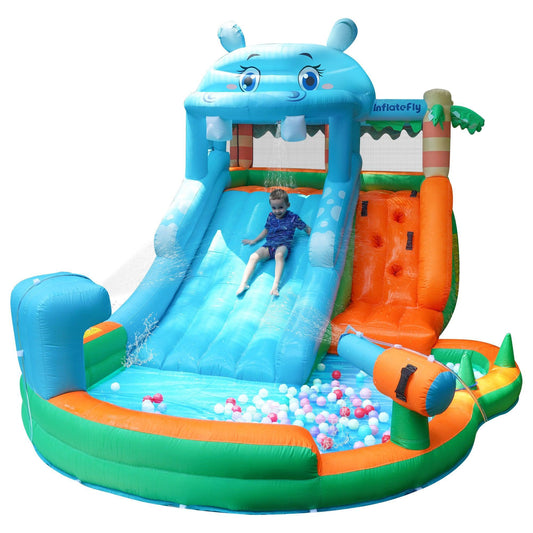 Hippo Slide Bounce House
