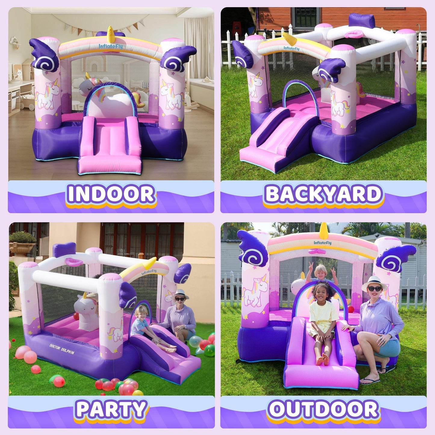 Unicorn Bounce House - INFLATEFLY