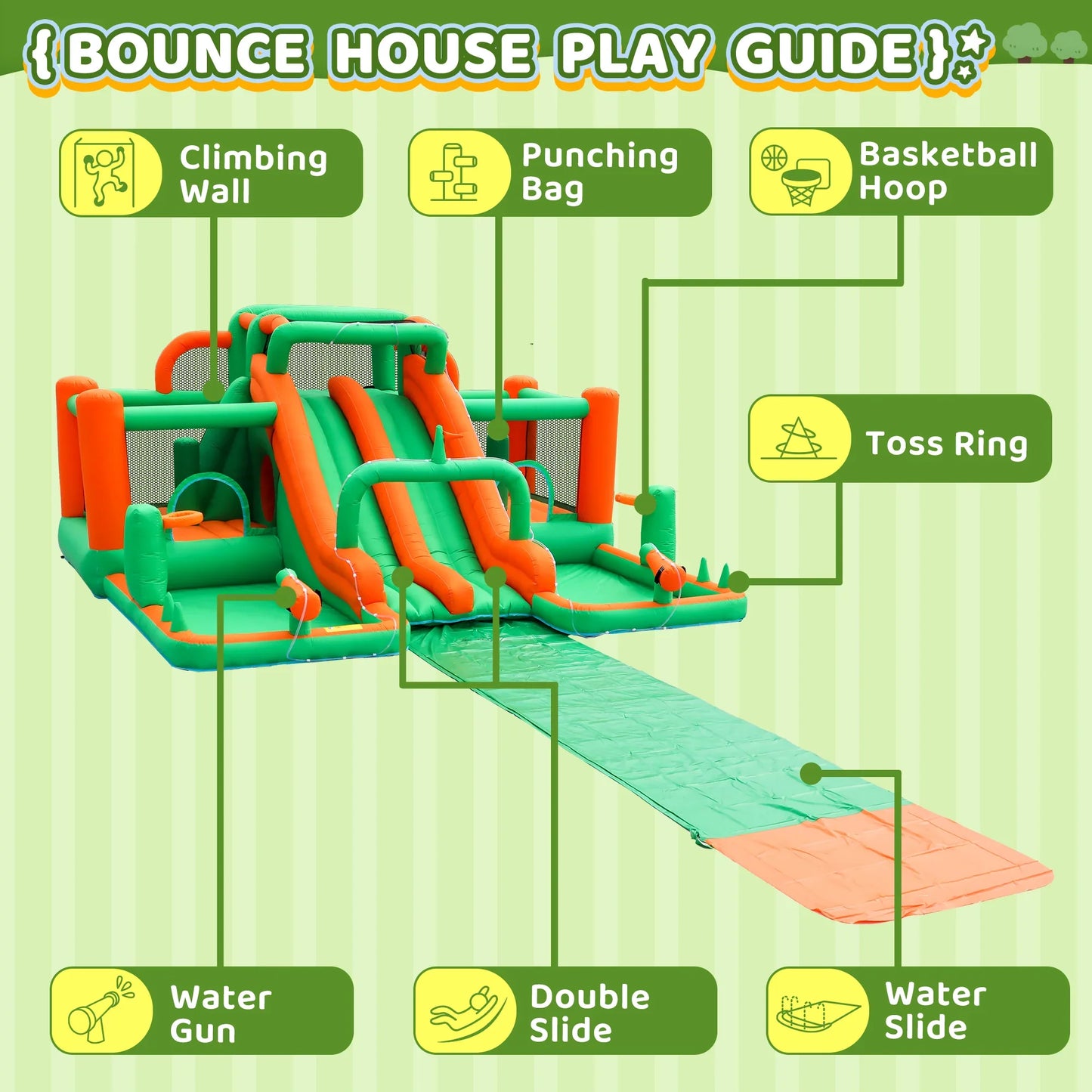 Waterslide Bouncy Castle Water Park-Function Area Description