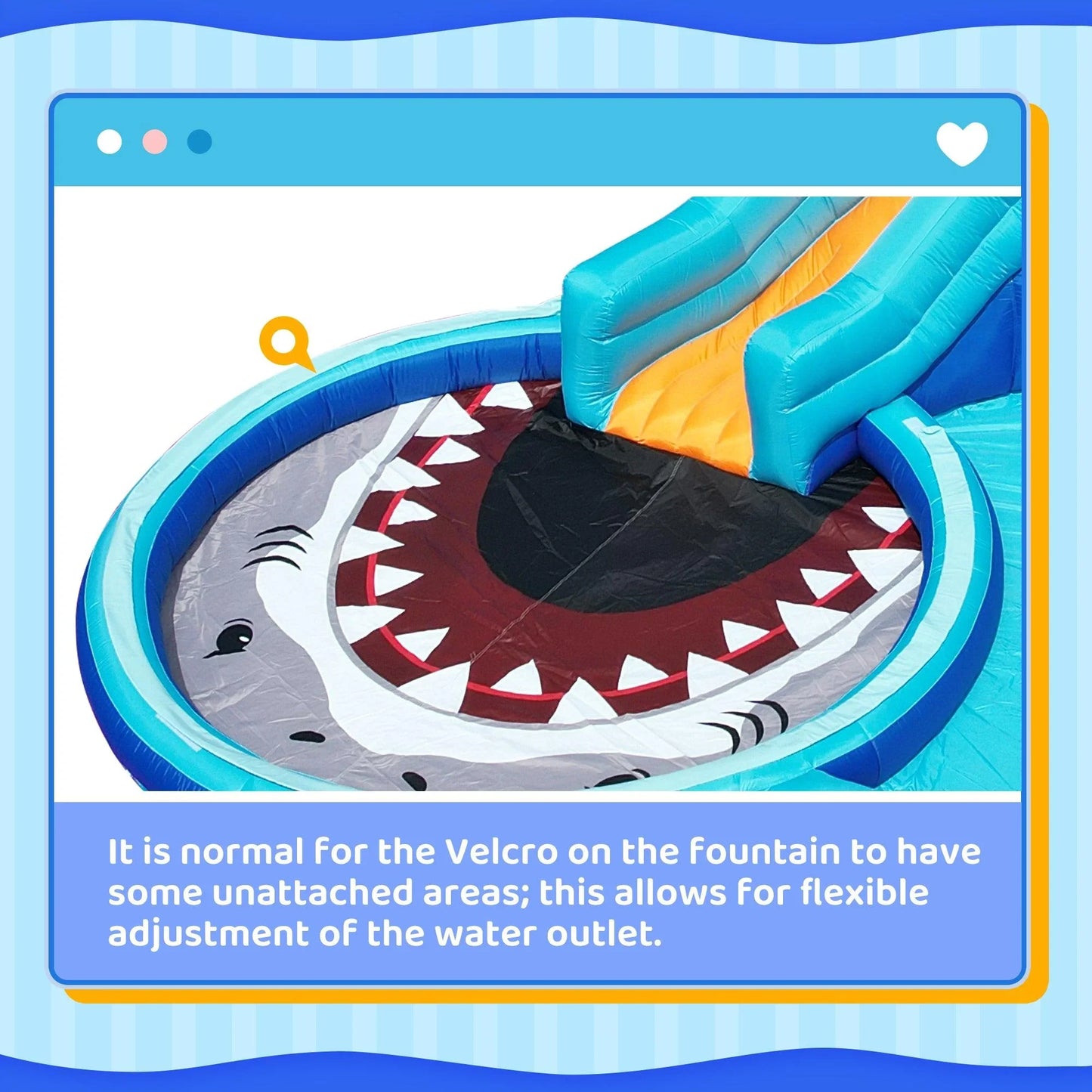 Shark Waterslide with Sprinkler Pool