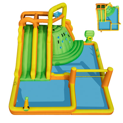 INFLATEFLY Inflatable Water Slide,11 IN 1 Inflatable Bounce House With Dual Slide,Pool, Basketball Hoop, Water Cannon, Climbing Wall, Large Kid Water Park For Backyard Activity,Outdoor Water Play Toy
